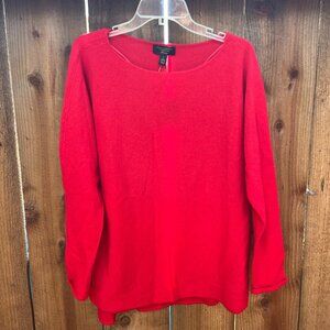 Red Cashmere Charter Club Luxury Shirttail Shirt (Women's Large)